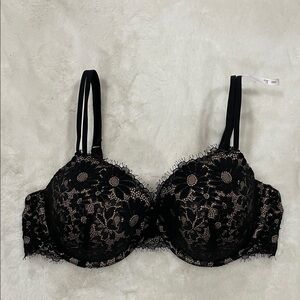 Aerie Black Floral Lace Bra
